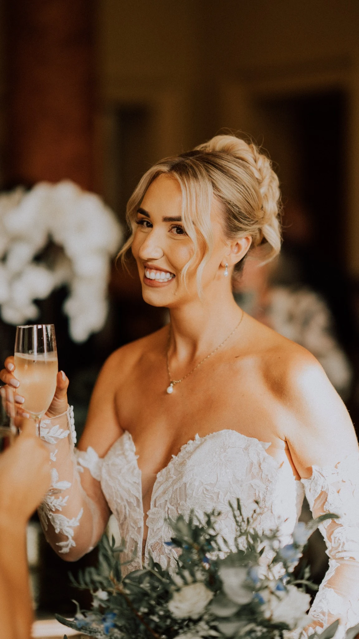 Anna & Tyrone bridal hair at Rise Hall — photograph 1.